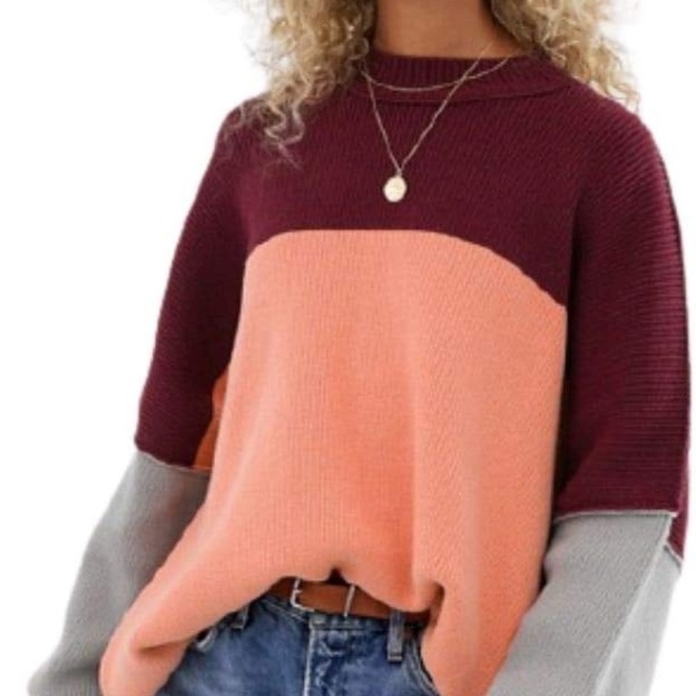 Women’s Free People Easy Street Color Block‎ Sweater XS
